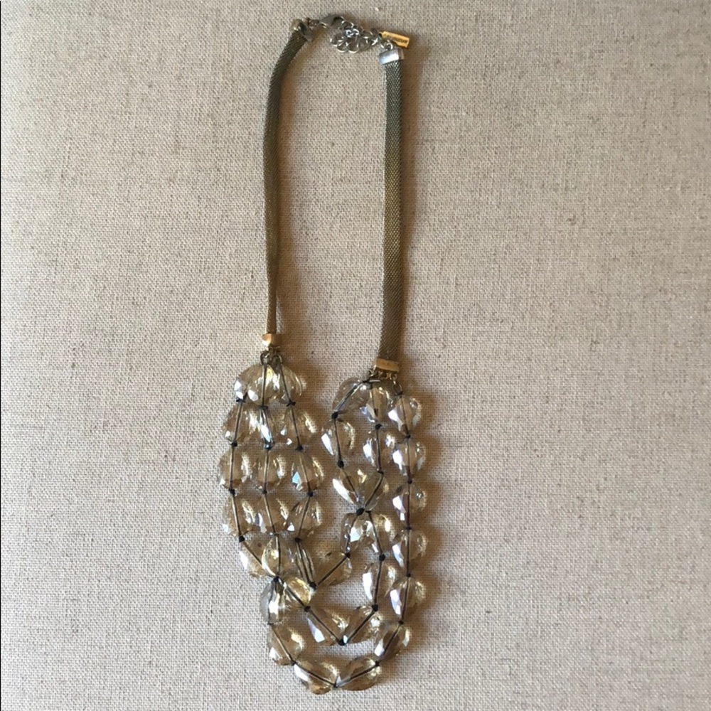 Anthropologie Beaded Gold Necklace
